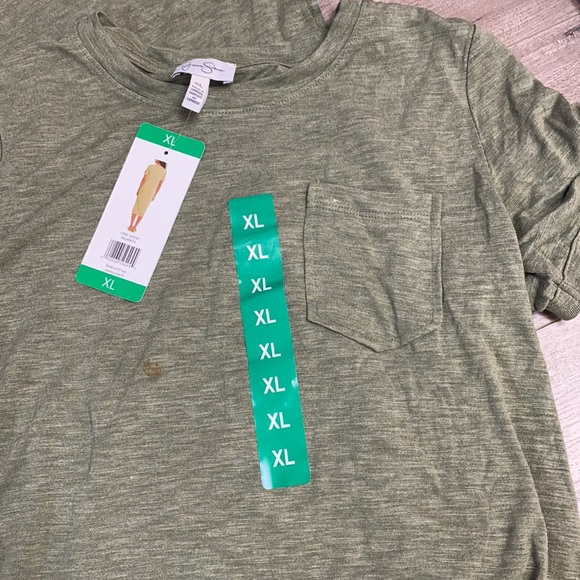 Jessica Simpson Olive T-Shirt Dress NWT with flaw - Picture 4 of 4